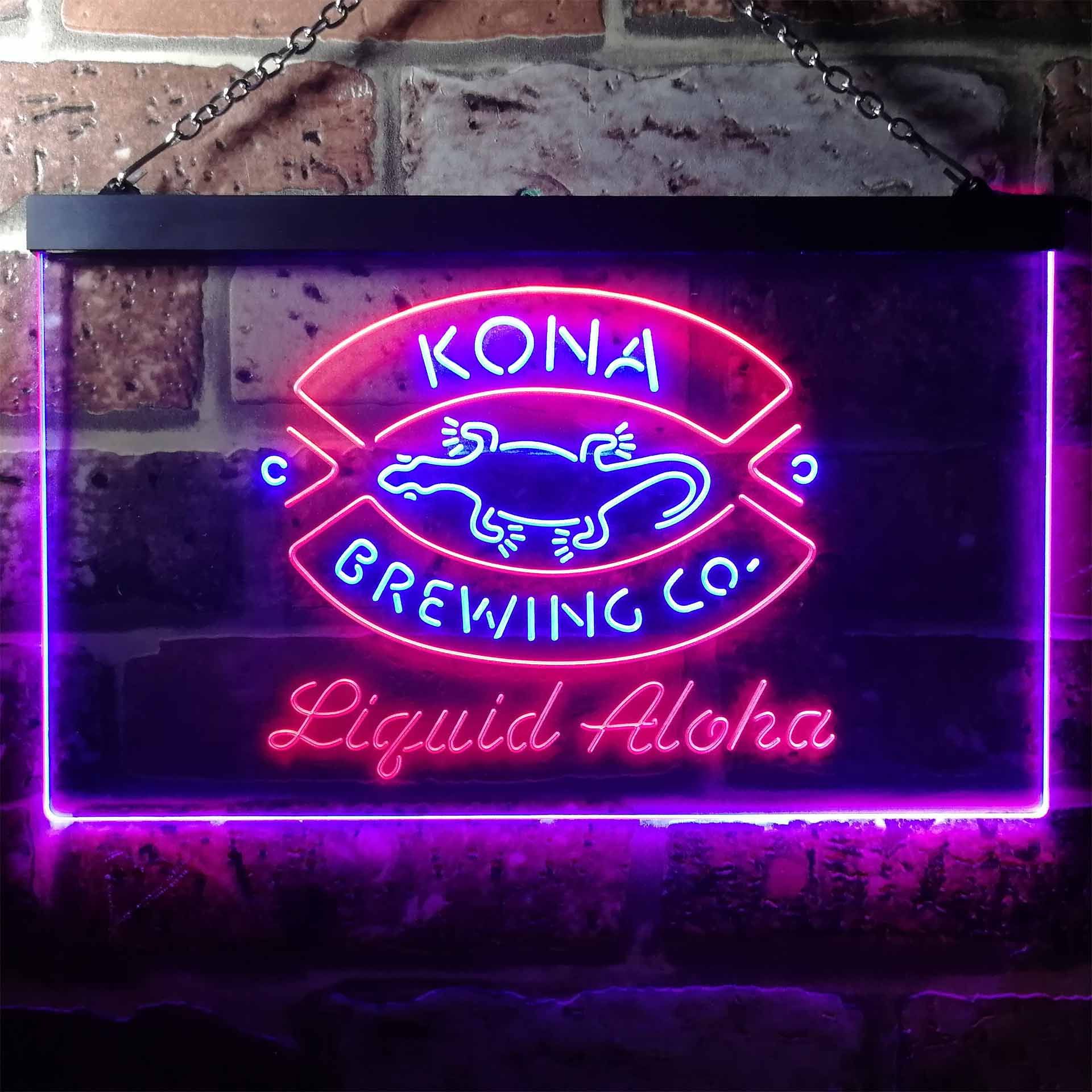 Kona Brewing Co. Logo Dual LED Neon Light Sign